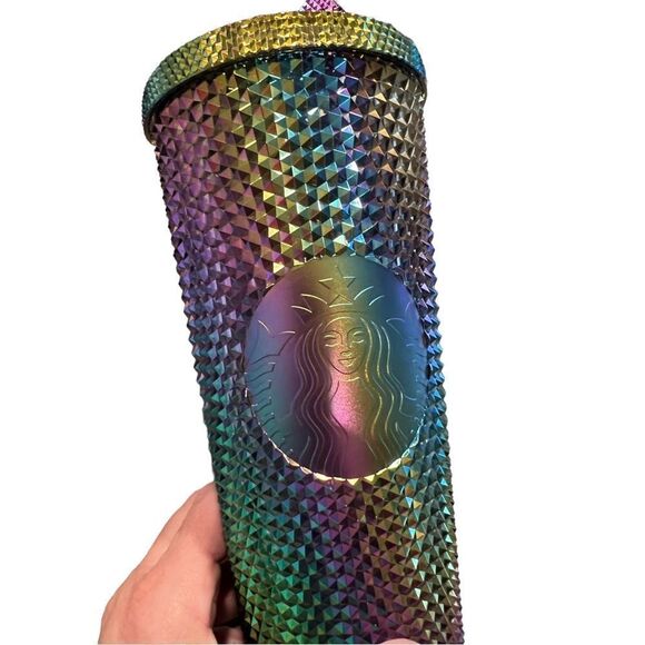 Starbucks 2023 Venti Limited Edition Halloween Black Bling Oil Slick Tumbler NEW - Picture 5 of 8